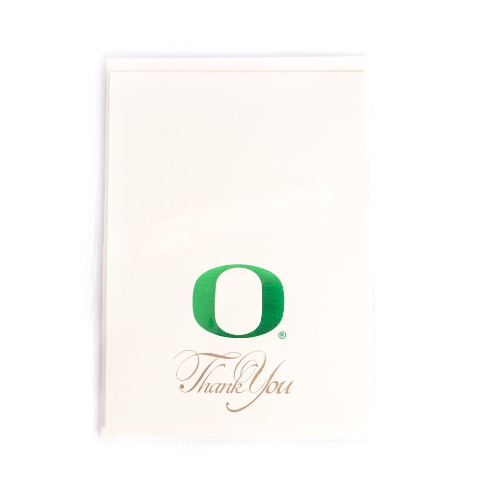 Classic Oregon O, Josten's, White, Greeting Card - Thank You, Grad, Blank, 10 pack, 791211